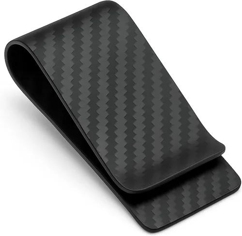 Vista 10 de CL CARBONLIFE Billetera de fibra de carbono con clip para dinero en efectivo y tarjeta de crédito, clip minimalista súper delgado y ligero