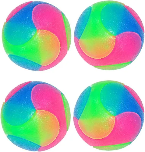 Vista 12 de 2 bolas grandes para perros con luz intermitente, bola elástica que brilla en la oscuridad, interactiva, saltando, parpadeante, juguetes