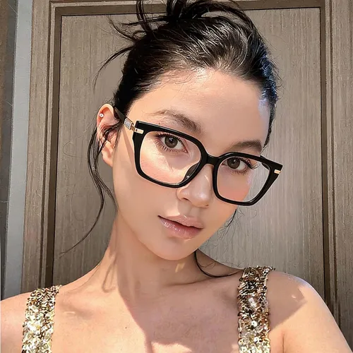 Vista 3 de Dollger Gafas de luz azul para mujer, lentes de bloqueo de luz azul, lentes retro cuadrados TR90