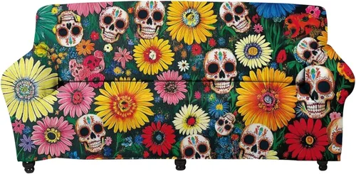 Vista 31 de Forchrinse Funda de sofá con estampado navajo africano para sofá de 1 cojín, funda elástica para sofá, protector de muebles para casa rural, hogar