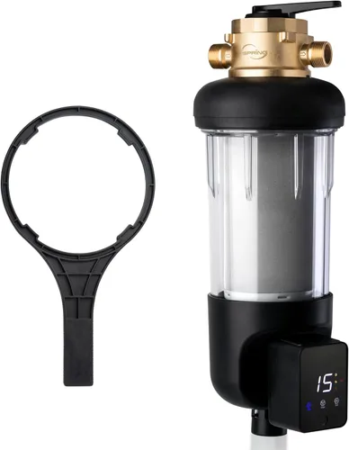 Vista 12 de iSpring WSP50ARJ-BP Prefiltro para toda la casa, filtro de agua de sedimentos giratorio con derivación, carcasa transparente mejorada, tamaño jumbo