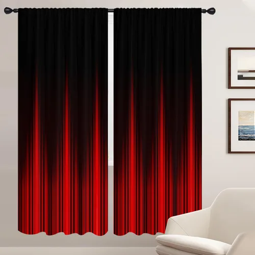 Vista 24 de Coxila Cortinas 100% opacas en negro y beige de 42 x 63 pulgadas, cortinas góticas degradadas con aislamiento térmico para dormitorio
