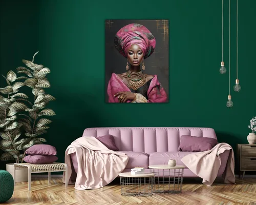 Vista 102 de Arte de pared afroamericano, decoración de rey y reina bailarín negro para sala de estar, arte de pareja de amor negro para dormitorio, lienzo