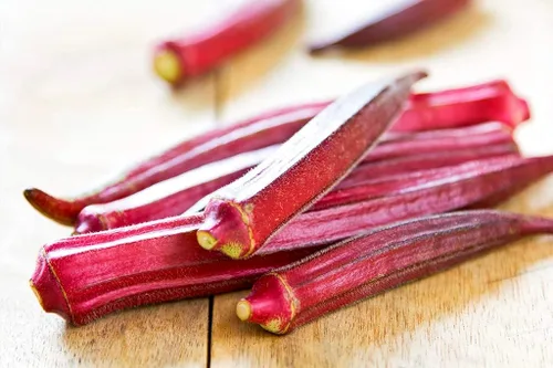 Vista 2 de Semillas Okra Roja - Bamia - Vegetal de reliquia - Sin OGM