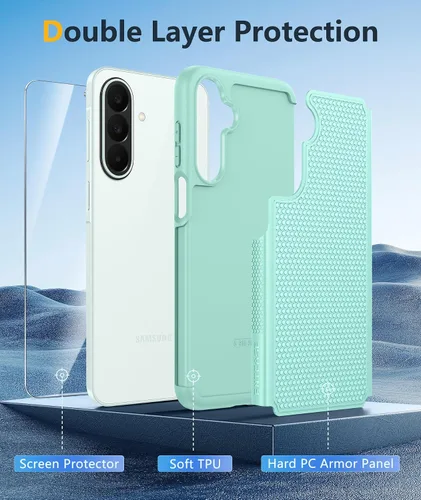 Vista 676 de FNTCASE Funda para iPhone 17 Pro: Fundas delgadas translúcidas de color azul claro compatibles con MagSafe, protección completa de la cámara