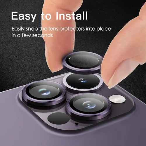 Vista 7 de JETech Protector de lente de cámara para iPhone 14 Pro de 6.1 pulgadas y iPhone 14 Pro Max de 6.7 pulgadas, cubierta de anillo individual de metal