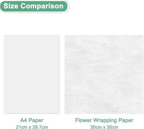 Vista 6 de M METERXITY Papel de flores de algodón coreano de 38 hojas, papel de algodón impermeable de 11.8 pulgadas para bouquets/embalaje de regalo [blanco]