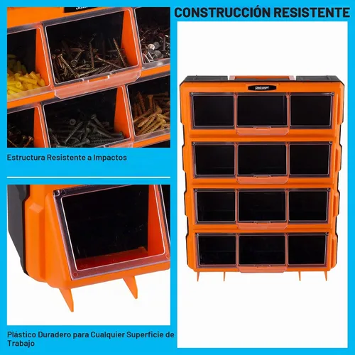 Vista 4 de Stalwart Cajones de almacenamiento de plástico para organización de garaje