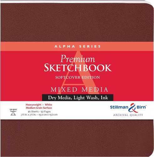 Vista 5 de Cuaderno de bocetos Stillman & Birn Serie Alpha de cubierta suave, 8.9 cm x 14 cm, 150 g/m² (pesado), papel blanco, superficie de grano medio