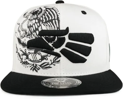Vista 14 de Hecho En Mexico Águila 3D Bordada Gorra Plana con Cierre Snapback Verde oscuro Negro 4