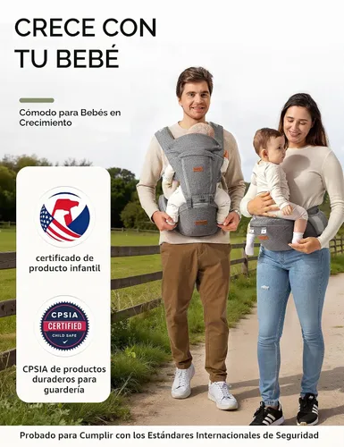 Vista 9 de besrey Portabebés ergonómico con asiento de cadera, sin soporte para el dolor de espalda, malla transpirable, posiciones 6 en 1, recién nacido a