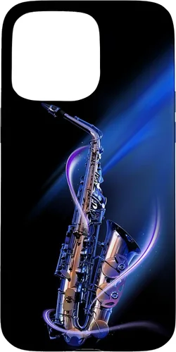 Vista 28 de Funda para iPhone 16 Minimalist Saxophone Style PC Saxophonist Lover
