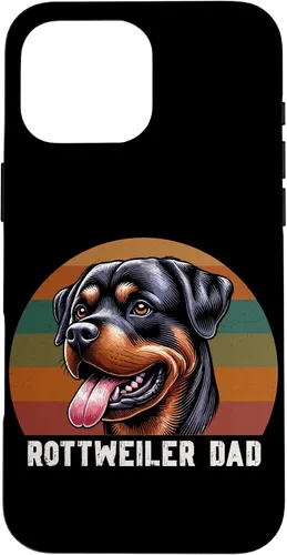 Vista 19 de Rottweiler Dad Rottie Father Dog Parent Father's Day Retro Case for iPhone 16