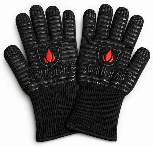 Vista 15 de Guantes de parrilla y barbacoa GRILL HEAT AID para asar y cocinar, Algodón