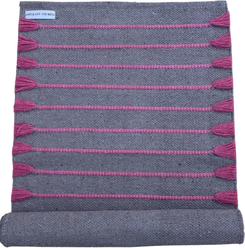 Vista 12 de Jaipur Art & Rugs - Alfombra de yoga de algodón, respetuosa con el medio ambiente, tejida a mano, gruesa (0.945 x 2.835 x 0.197 in)