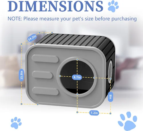 Vista 7 de PatioZen Cama para gatos de interior, casa en cubo, resistente a la intemperie, refugio aislado de plástico con suelo elevado, apilable