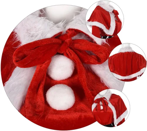 Vista 5 de KESYOO - Disfraz de Papá Noel para mujer, diseño de Papá Noel con gorro rojo y accesorios de cosplay