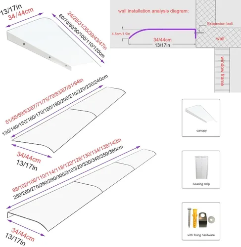 Vista 2 de Toldo para puerta al aire libre, toldo curvado para ventana, cubierta de refugio para lluvia, toldo invisible para puerta delantera, parasol