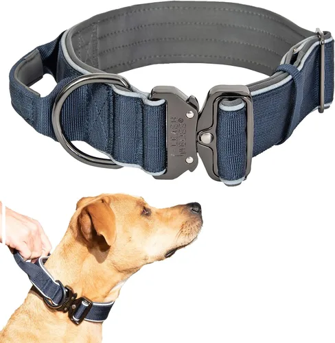 Vista 8 de Leash Boss Collar táctico para perro – Collar de perro con asa resistente ajustable militar K9 collar con hebilla de liberación rápida y asa