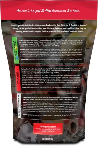 Vista 2 de Blue Ridge comida para peces Koi 2 libras - Fórmula de crecimiento mini para peces Koi, comida para peces dorados, comida premium para peces