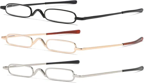 Vista 2 de Lentes de lectura ultra pequeños para hombres y mujeres, lectores de bolsillo delgados con clip para bolígrafo, carcasa de metal, bisagra