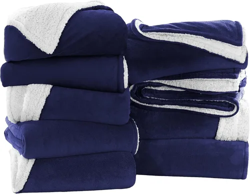 Vista 55 de IR Imperial Rooms Mantas Sherpa de color rosa bebé tamaño King para cama – Paquete al por mayor de 9 mantas Sherpa – Manta suave y esponjosa