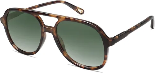 Vista 8 de SOJOS Gafas de sol de aviador polarizadas retro para mujer SJ2174 Tortuga ámbar/marrón