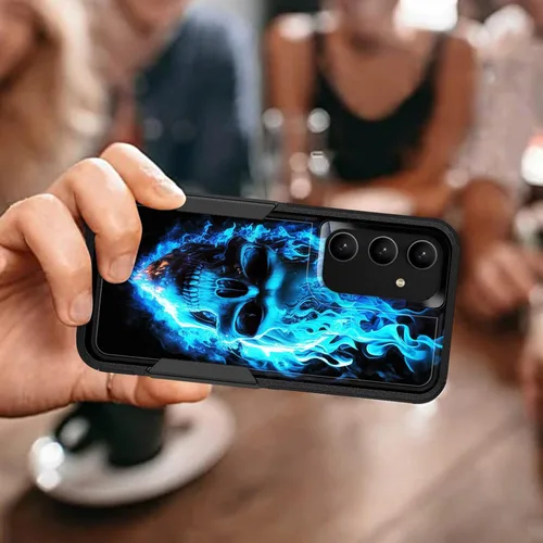 Vista 184 de Funda para Galaxy A14 5G, resistente de doble capa híbrida de policarbonato duro, goma suave, a prueba de golpes, funda protectora resistente