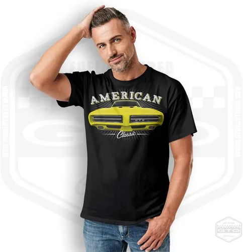 Vista 3 de 1969 GTO Tribute - Camiseta para hombre, color negro, idea de regalo para fanáticos del coche americano S-6XL Fabricado en Estados Unidos