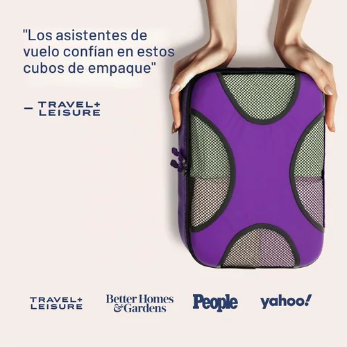 Vista 3 de Shacke 5 Set Packing Cubes for Travel with Laundry Bag (Orchid Purple)