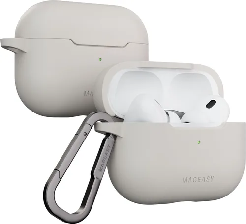 Vista 14 de MAGEASY Funda diseñada para estuche de AirPods Pro 2 - Funda protectora a prueba de golpes para AirPods Pro y Pro 2, resistente a las manchas, suave