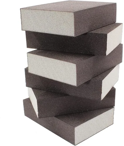 Vista 13 de Bloque de lijado grueso de grano 36 – 12 piezas, esponja de lija húmeda y seca, bloque de papel de lija de espuma, lavable y reutilizable, esponja