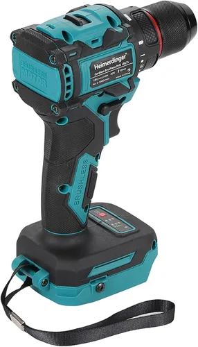 Vista 2 de Taladro inalámbrico de 354 en libras para batería Makita de 18 V, portabrocas sin llave de 3/8 pulgadas, 21+1 ajustes de par, 1980 RPM, luz LED
