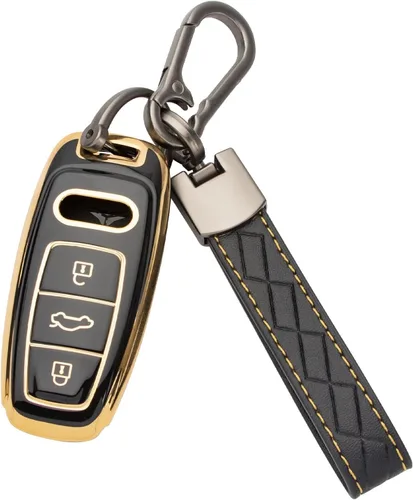 Vista 17 de Xotic Tech - Funda protectora de TPU con 3 botones de protección completa para llave sin llave, control remoto, con llavero compatible con Audi A3