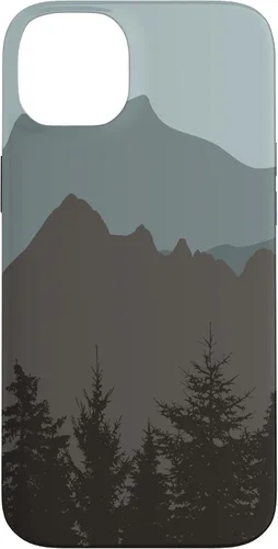 Vista 15 de Mountains Peaks - Carcasa para iPhone 17, diseño abstracto de paisaje natural, color gris y azul