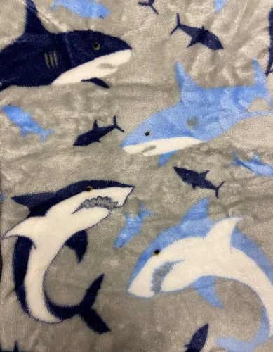 Vista 3 de Shark Baby - Manta extra suave (50 x 60 pulgadas), tiburones azules y grises
