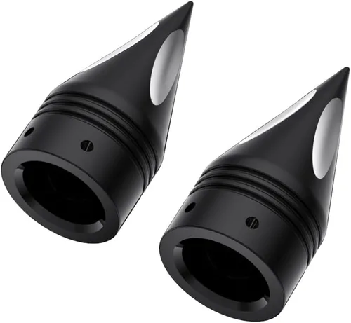 Vista 3 de Advanblack Tapas de tuercas de eje de 3.6 pulgadas, tapas de tuercas de eje CNC delanteras compatibles con Harley Touring Softail Road King Street