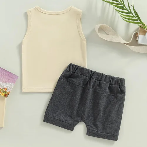 Vista 7 de Gueuusu Ropa de bebé occidental para niño, camiseta sin mangas con estampado de vaca de las tierras altas para niños pequeños, conjunto