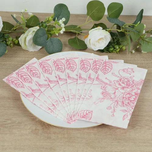 Vista 11 de Efavormart - Paquete de 20 servilletas de papel con estampado de hojas de eucalipto verde con una textura suave de 2 capas absorbente para bodas
