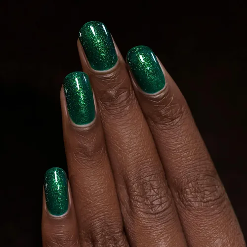 Vista 5 de ILNP Good Fortune - Esmalte de uñas verde esmeralda radiante con brillo