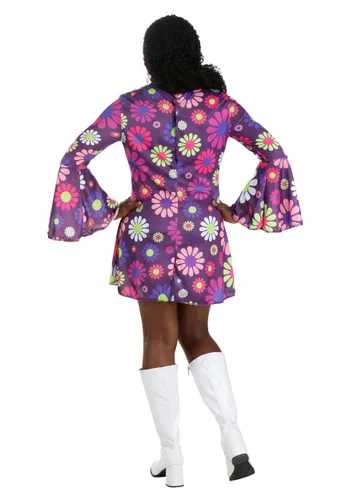 Vista 4 de Disfraz Groovy Flower Power para Mujer Adulto Multicolor