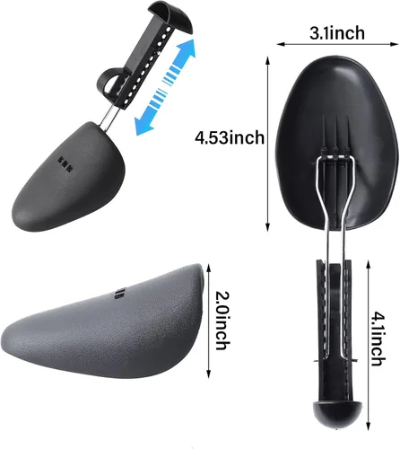 Vista 2 de YOLOPLUS+ Ensanchador de zapatos de plástico para hombre, árboles de zapatos ajustables para hombres, soporte portátil para talladores de árboles