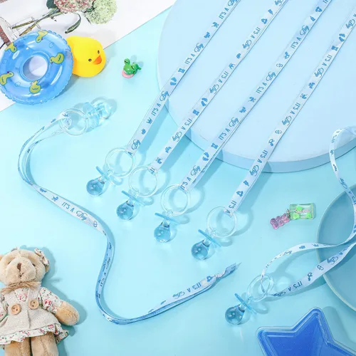 Vista 5 de Coume 60 piezas de chupetes de baby shower, collar de chupetes acrílicos con dijes, regalos de fiesta para niñas y niños, decoración de fiesta