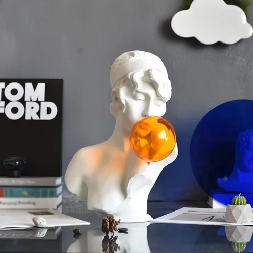 Vista 6 de Escultura de estatua de feng shui chino, escultura moderna, escultura, decoración, adornos, hogar, sala de estar, busto, niña, hecho a mano, arte