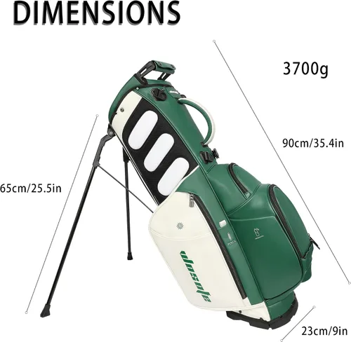 Vista 2 de WOSOFE PU Golf Bag with 6/14 Way Top Dividers Automatically Adjustable Dual Straps Elegant Design for Men Women Pu Golf Stand Bag with Multiple