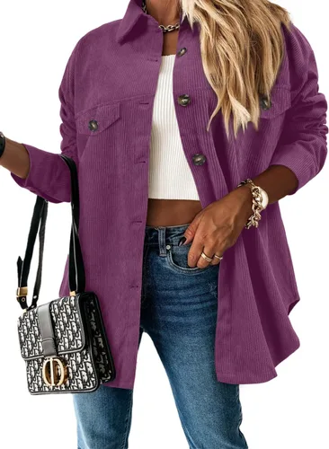 Vista 98 de ZOLUCKY Chaqueta de manga larga con botones para mujer, talla grande, blusas