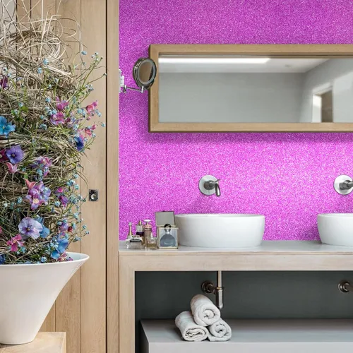 Vista 8 de Papel tapiz de purpurina morada, papel tapiz autoadhesivo para gabinete, envoltura de regalos, decorativo, extraíble, de 17.7 x 393.7 pulgadas