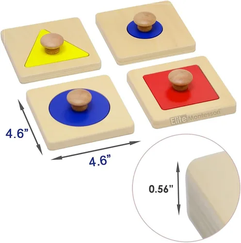 Vista 6 de Elite Montessori Rompecabezas grueso de una o varias formas jumbo con perilla, material de aprendizaje para niños preescolares