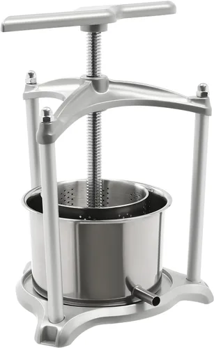 Vista 6 de Prensa manual de vino de frutas de acero inoxidable, máquina manual de jugo de 3 litros/0.8 galones, tintura de sidra, manzana, uva, verduras, miel