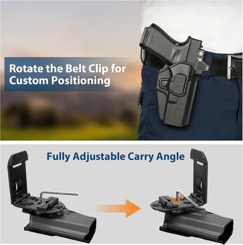 Vista 5 de GUN & FLOWER OWB Holster - Select Your Fit for: Glock 17/19/19X/31/32 (Gen 1-6) & G22/23 (Gen 1-4), Ruger RXM, PSA Dagger Compact - Optics Ready